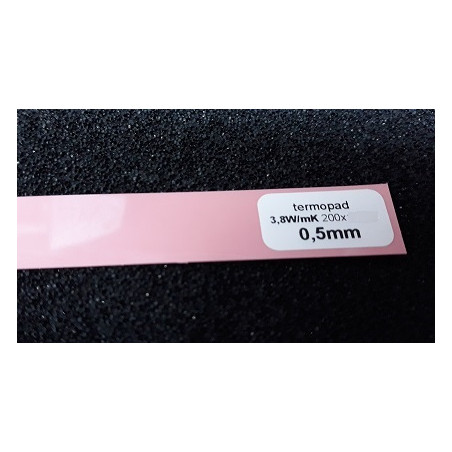 Termopad różowy 0,5mm 3,8W 200x20mm