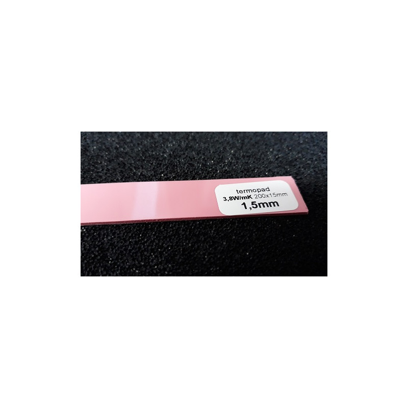 Termopad różowy 1,5mm 3,8W 200x15mm