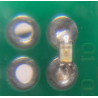 Niebieska dioda LED SMD 0603 LITEON 3V 5mA na płytce uniwersalnej - wlutowana