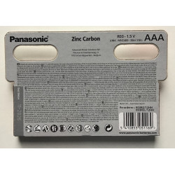 Bateria Panasonic AAA R03 1,5V Zinc Carbon 12