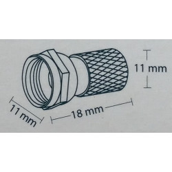 Końcówka antenowa F Blyss 11mm - wymiary