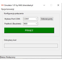 Widok emulatora 1.01 by MAS przed połączeniem z portem RS232