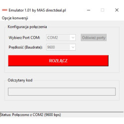 Emulator 1.01 by MAS RS232 Keyboard Wedge pomyślnie połaczony